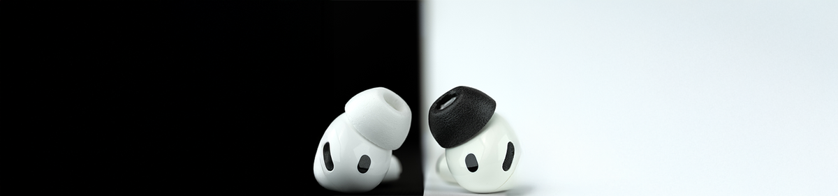 Memory Foam Ear tips to help keep earbuds in place showcasing Galaxy Buds3 Pro devices and a package of comply foam tips.