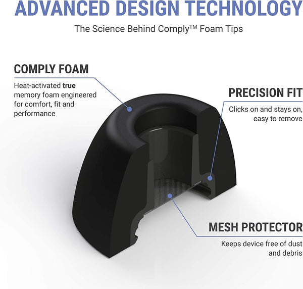 Comply™ Tips (v2) for Apple™ AirPods™ Pro Memory Foam Earbud Tips - New RPET Eco-Friendly Packaging